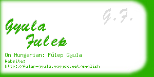 gyula fulep business card